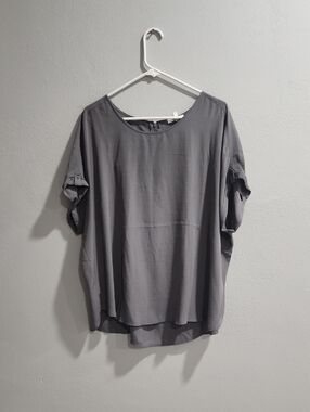 Maurices Gray Short Sleeve Layered Blouse